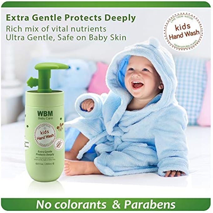 WBM CARE BABY NATURAL LIQUID HAND SOAP - HONEY, WHEATGERM & ORGANIC OLIVE OIL - 6.8 OZ (PACK OF 3) - Image 2